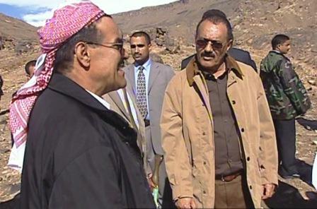 رئيس الجمهورية يتفقد سدي مختان ومصيبيح بمنطقة سعوان مديرية بني حشيش بمحافظة صنعاء